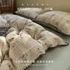 Conjunto de cama de quatro peças em gaze de camada dupla, lençol e fronha, conjunto de cama de três peças para dormitório de uma pessoa, adequado para todas as estações