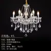 Luminária de Vela Estilo Europeu Lustre para Sala de Estar Cristal Dourado e Prateado Sala de Jantar Sala de Casamento Quarto Elegante Luminária para Casa
