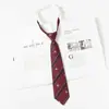 Corbata Jk Borgoña para Mujer, Estilo Japonés, Rayas, Fácil de Usar, para Fotos de Graduación, Toga de Licenciatura, Accesorio de Uniforme Escolar
