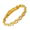Pulsera magnética de moda europea y americana, superventas transfronteriza, lujo ligero, trébol de la suerte, aleación con incrustaciones de diamante, pulsera de joyería magnética de una sola fila para mujer