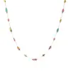 Nueva moda de comercio exterior joyería moda europea y americana personalidad simple irregular color mixto grava perla colgante collar