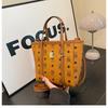 2025 Nuevo Bolso Balde de Moda Vintage Bolso de Hombro Trendy con Graffiti de Oso Pequeño Trendy para Trabajo/Viajes para Mujer