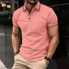 Camiseta Transpirable de Manga Corta de Verano Estilo Ins Europeo y Americano para Hombre, Camisa Polo Deportiva de Botones