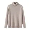 Suéter de Lana 100% Pura Grueso de Doble Hilo Otoño e Invierno para Hombre Cuello Alto Jersey Suéter Casual Holgado Tejido Base Suéter de Cachemira