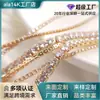 Cadena de Zirconia Austriaca Super Brillante Color Duradero Rellena de Oro de 14K Cadena de Garras de Diamante Cadena Suelta Material para Pulsera Collar Joyería DIY