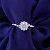 Anillo de moissanita bañado en plata de 1 quilate para mujer, plata 925, redondo, color D, 6.5 mm, anillo de diamante de moda para boda