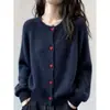 Cardigan Jaqueta de Tricô Manga Longa com Botão de Coração Estilo Coreano Feminino Inverno Novo Tamanho Grande Menina Cheinha Cobertura de Carne Top Cardigan de Tricô