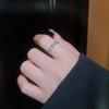 Anillo Vintage Antiguo de Esmalte Perla Plata de Ley Diseño de Nicho para Mujer Lujo Ligero Gama Alta Sin Color Anillo de Cola