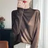 Suéter Fino de Punto de Cuello Medio para Mujer, Elegante Top de Capa Base para Otoño e Invierno 2026, Camiseta Blanca Base