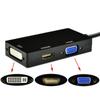 Fábrica de Dongguan adaptador convertidor minidp rectangular mini dp a hdmi vga dvi tres en uno