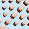 Europa y Estados Unidos leopardo caliente manicura francesa chica guapa parche de uña cuadrado europeo venta al por mayor comercio exterior usar uñas postizas