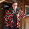 Nueva Chaqueta Acolchada de Algodón Punk de Invierno 2024 para Hombre Cárdigan con Estampado Digital Chaqueta Acolchada de Algodón Urbana a la Moda con Capucha