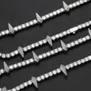 Accesorios de Collar Transfronterizos Europeos y Americanos de Plata de Ley S925 para Mujer, Cadena de Tenis Pantera Negra de 5 mm de Moda Hip-Hop, Joyería de Circonita, Personalización