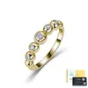 Anillo de Eternidad de Plata de Ley S925 con Moissanita Burbuja Anillo con Piedras Graduadas de Perla Redonda Anillo Simple para Apilar para Mujeres Fábrica de Origen