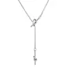 Collar largo ajustable de nudo concéntrico de nicho de lujo ligero europeo y americano para mujer, cadena para suéter de temperamento de alta gama, cadena para clavícula
