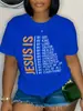 Talla grande Amazon Independiente Wish AliExpress Camiseta de Mujer con Cuello Redondo Estampado de Letras