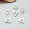 Accesorios de triángulo de mariposa de plata esterlina S925, estilo retro, con forma de flor antigua, tubo curvo, plata lisa, material artesanal, joyería