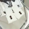 Botas Femininas Outono e Inverno Meias Curtas Quentes de Tricô Cobertura para Pés com Botão Meia de Lã de Cano Médio Meias com Fivela de Diamante