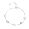 Pulseira Dupla de Prata Esterlina S925 Cintura Fina Pulseira de Contas de Transferência Design de Nicho Novo Joia Presente para Namorada
