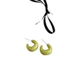 Pendientes de Forma de C de Colores Frescos de Caramelo para Mujer de Verano, Estilo Nuevo Simple, Pendientes de Celebridad de Internet, Joyería para Orejas de Nicho Dopamina