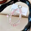 Colgante de Cadena para Teléfono con Perlas de Cristal, Llavero de Aleación con Lazo, Pequeño Regalo con Perlas, Colgante para Accesorio de Bolso al por Mayor