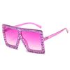 Nuevas Gafas de Sol de Marco Grande Incrustadas de Diamantes Gafas de Sol Personalizadas Europeas y Americanas para Mujer Gafas de Sol Cuadradas Geniales para Fotografía Callejera Transfronteriza