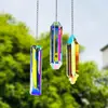 Juego de 3 piezas cristal atrapasol prisma colgante para decoración de ventana AB arcoíris creador colgante de jardín