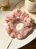 Fornecimento direto da fábrica: Scrunchie de frutas para rabo de cavalo color-blocking, elástico de cabelo, scrunchie coreano, scrunchie