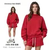 Ropa de Mujer Cai Xiang Dao Superventas Transfronterizo Sudadera Estilo Americano Ins de 350g con Forro Polar y Cuello Semi Alto Color Dopamina