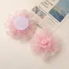 Estilo Dopamina Coreano Festivo Organza Borde Quemado Plisado Rosa DIY Accesorios para el Cabello Hechos a Mano Ramillete Accesorios para Ropa