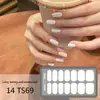 Adesivos para Manicure em Gel Sem Luz de 14 Dedos Popular na Temu Transfronteiriça Adesivos de Unha à Prova d'Água de Longa Duração