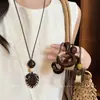 Colar Irregular de Resina Estilo Étnico, Luxo Leve, Moda de Alto Padrão, Corrente Simples para Suéter, Joia de Nicho Inspirada em Design para Mulheres