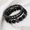 Pulsera de Cuero Tejida a Mano Multicapa Transfronteriza para Hombres y Mujeres, Estilo Hip-Hop con Cierre Magnético, Pulsera de Cuero como Regalo para Amigos