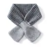 Bufanda de cachemira a rayas de punto cruz estilo coreano para niños, calentador de cuello de lana cálido de moda para niños y niñas