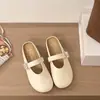 Medias Pantuflas de Punta Cerrada con Cierre de Velcro y Hebilla de Pedrería Estilo Francés para Mujer, Nuevo Modelo Verano 2026, Suela Suave, Superficie Suave, Sandalias Slip-On