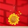 Llavero creativo de girasol tejido a crochet de felpa para no. 1 colgante para mochila un par de exquisitos pequeños regalos al por mayor