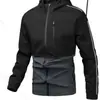 Chaqueta Ligera Impermeable con Capucha para Hombre Cortavientos Exterior Softshell