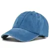 Gorra de béisbol lavable color liso visera curva gorra de pico sombrero de sol de mezclilla estilo EMIS gorra de béisbol con lavado vintage
