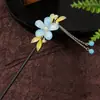 Pasador de pelo Antiguo Accesorios para el pelo Sentido de alta gama Pasador de pelo de madera Vintage para mujer Borla Estilo Hanfu Paso Elevado Disco Elegante para el pelo Pasador de pelo Pasador de pelo Estilo Chino