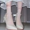 Tacones Altos de Temperamento Francés Sentido de Diseño Nicho No Cansan los Pies Dama de Honor Vestido de Novia Zapatos de Boda Doble Uso Zapatos de Novia