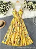 Vestido tipo camisola europeo y americano de AliExpress Amazon con estampado floral colorido y escote en V adelgazante