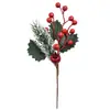 Recortes para Decoración Navideña Transfronteriza Accesorios DIY Frutas Rojas Mini Agujas de Pino Piñas Bayas Agujas de Pino Simuladas Agujas de Pino Navideñas