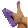 Pantuflas de Plataforma de Suela Gruesa para Mujer para Usar en la Calle Pantuflas Nuevas de Tiras Tejidas para Mujer Pantuflas para Mujer