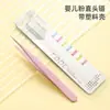 Pinzas de precisión de acero inoxidable Color de网红 rojo Pinzas para hand account rectas codo rosa morado azul Pinzas para hand account