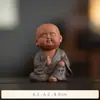 Figura de monje de arcilla púrpura estilo Zen chino, personaje de cerámica, monje pequeño lindo estilo budista, decoración de mesa de té