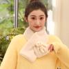 Cachecol de urso coreano inverno novo grosso quente bonito desenho animado menina all-match cruz branco pelúcia cachecol