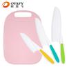 Juego de tres piezas de tabla de cortar y cuchillo de fruta de plástico, cuchillo para cortar verduras para jardín de niños, tabla de cortar para clasificación de suplementos alimenticios para niños