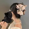 Pinza para el Cabello con Lazo de Tela Estilo Coreano, Pinza de Tiburón Exquisita y Elegante para la Parte Posterior de la Cabeza, Accesorio para el Cabello de Lujo Ligero