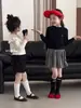 Calcetines de algodón peinado con estampado de perlas de otoño y volantes para niñas, hasta la mitad de la pantorrilla, calcetines apilables estilo coreano para niños, lote mixto