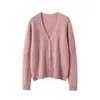 Cárdigan de punto trenzado con botones para mujer, nuevo para otoño e invierno, de cachemira, fabricante de abrigos suéter con botones de otoño